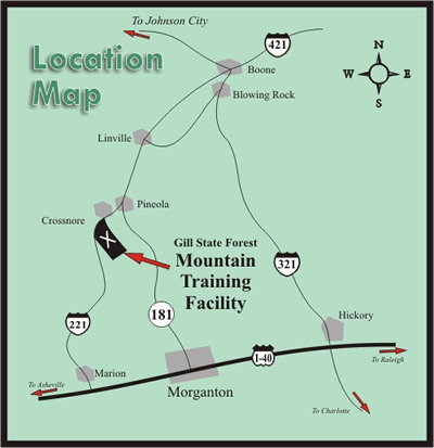 Map to Corpening Training Facility.