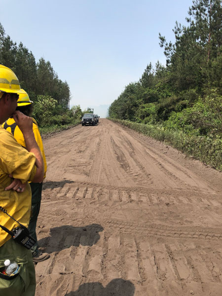 Crews at containment line Deppe Trail Fire