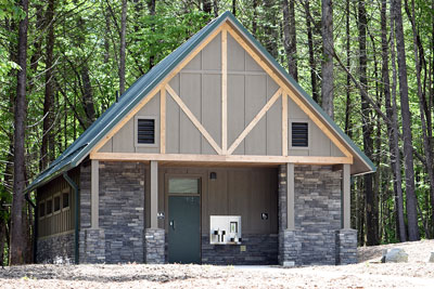 Photo new restrooms at Hooker Falls in Dupont State Recreational Forest