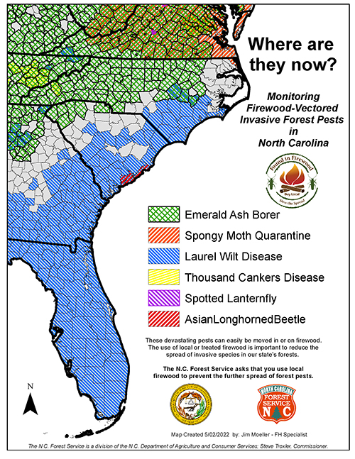 Map of NC invasive species